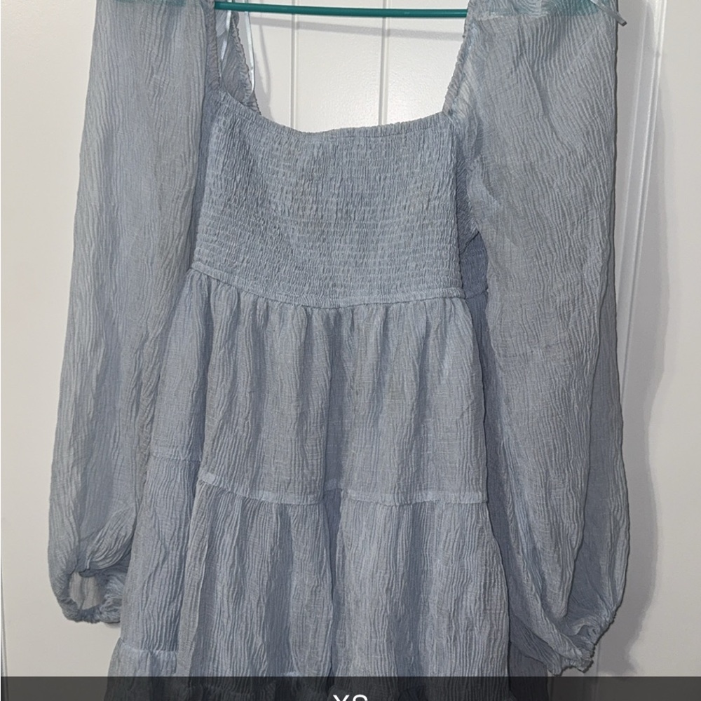 Altar'd State Soft Blue Long Sleeve Dress